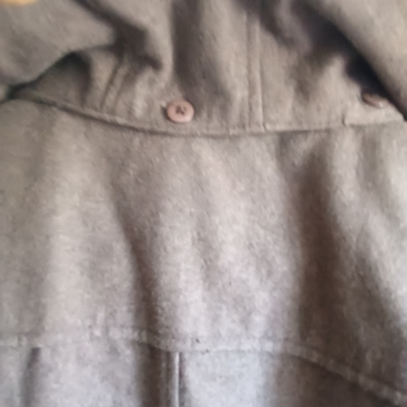 CLEARANCE SALE!! Vintage Esprit 100% Wool Brown Pea Coat with Toggle Details - Picture 7 of 13